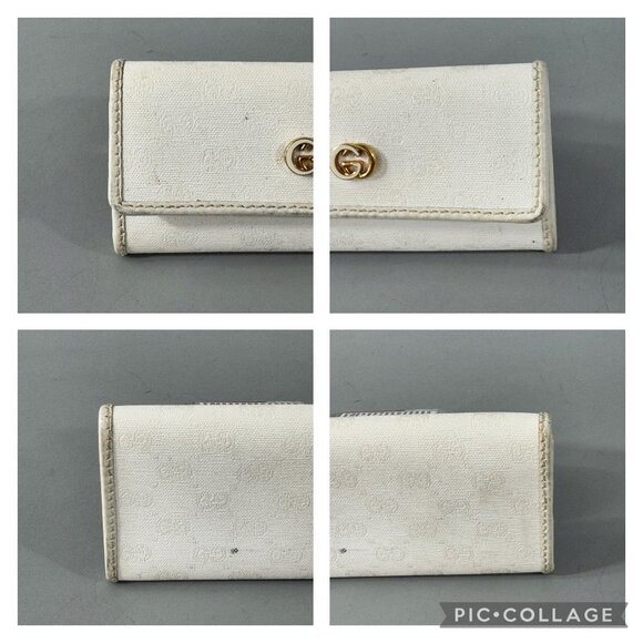 Authentic Vintage Gucci Mico GG White Canvas 4-Key Case - Picture 3 of 15